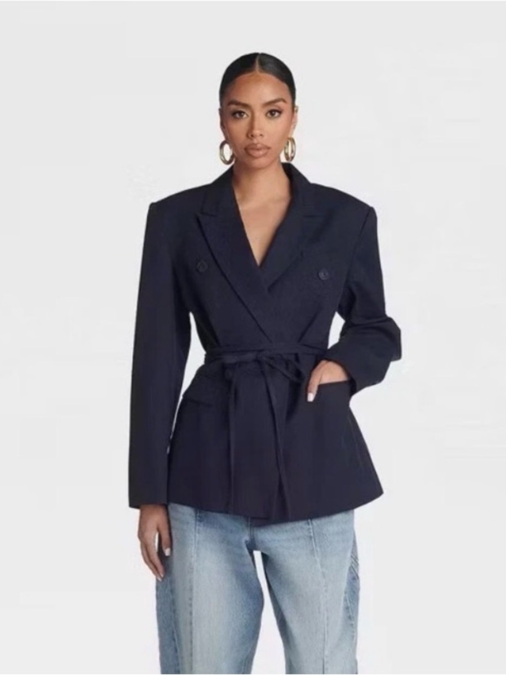 🌻NEW w/tag KBB by Kahlana The Erin Blazer Blue Women's Tailored Jacket Size M